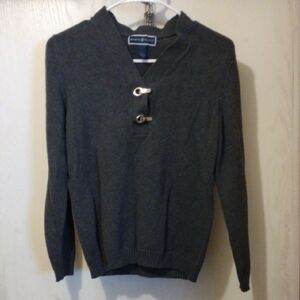 Karen Scott Dark Gray Zip Up Sweater